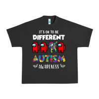 Pigment Black a.mong us it's o.kay to be different autism awareness t shirt Urban Heavy Tee - artisFamous