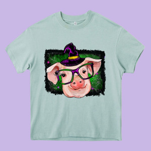Pig Halloween Heavy Core Tee Designed By Ranaportraitstore