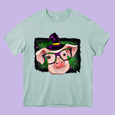 Pig Halloween Heavy Core Tee Designed By Ranaportraitstore