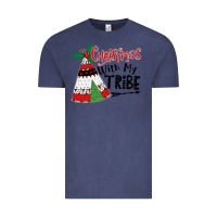 Vintage Denim Christmas with my tribe boho Vintage Tee - CowhideDigitalArt