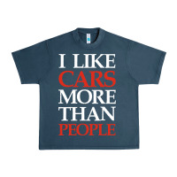 Midnight Navy I LIKE CARS MORE THAN PEOPLE Urban Heavy Tee - artisFamous