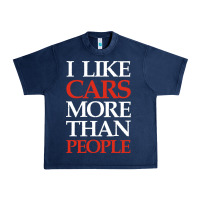 Navy I LIKE CARS MORE THAN PEOPLE Urban Heavy Tee - artisFamous