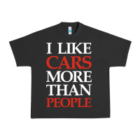 Pigment Black I LIKE CARS MORE THAN PEOPLE Urban Heavy Tee - artisFamous