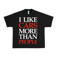 Black I LIKE CARS MORE THAN PEOPLE Urban Heavy Tee - artisFamous