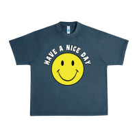 Midnight Navy retro   have a nice day   smile happy face Urban Heavy Tee - artisFamous