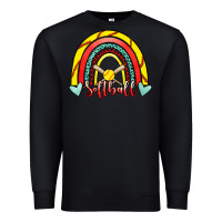 Black Softball Rainbow Premium Sweatshirt - RanaPortraitStore