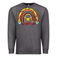 Charcoal Heather Softball Rainbow Premium Sweatshirt - RanaPortraitStore
