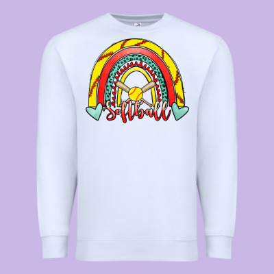 Softball Rainbow Premium Sweatshirt Designed By Ranaportraitstore