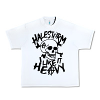 White Skull I like It Heovy Halestorm Urban Heavy Tee - artisFamous