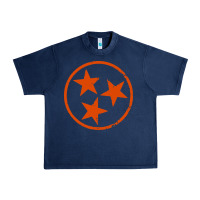 Navy tennessee flag vintage grunge distressed graphic Urban Heavy Tee - artisFamous