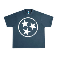 Midnight Navy tennessee flag vintage grunge distressed graphic Urban Heavy Tee - artisFamous
