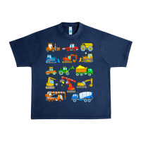Navy construction excavator shirt for boys girls men and women t shirt Urban Heavy Tee - artisFamous
