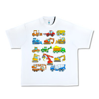 White construction excavator shirt for boys girls men and women t shirt Urban Heavy Tee - artisFamous