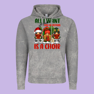 All I Want For Christmas Is A Choir Vintage Hoodie Designed By Barkaloodesign