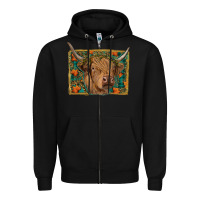 Black highland cow fall Zipper Hoodie - RanaPortraitStore
