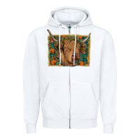 White highland cow fall Zipper Hoodie - RanaPortraitStore