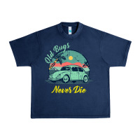 Navy Vintage Funny Beetle Bug Distressed Classic Cars Old Bugs Never Die Urban Heavy Tee - artisFamous