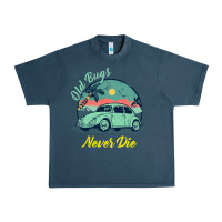 Midnight Navy Vintage Funny Beetle Bug Distressed Classic Cars Old Bugs Never Die Urban Heavy Tee - artisFamous