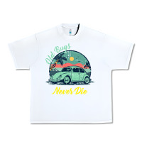 White Vintage Funny Beetle Bug Distressed Classic Cars Old Bugs Never Die Urban Heavy Tee - artisFamous