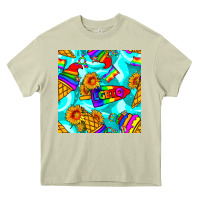 Mossy Pride lgbtq ice cream and sunflowers seamless Heavy Core Tee - BundleAndBundleShop