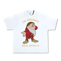 White snow white i'm grumpy deal with it portrait t shirt Urban Heavy Tee - artisFamous