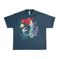 Midnight Navy the little mermaid ari  and flounder sea t shirt Urban Heavy Tee - artisFamous