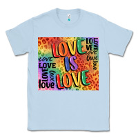 Dusty Blue Pride love is love Classic Tee - FaDigitalArtStudio