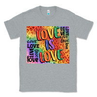 Heather Grey Pride love is love Classic Tee - FaDigitalArtStudio