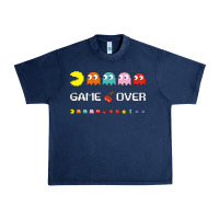 Navy cool retro 80s pacman ghosts video games Urban Heavy Tee - artisFamous