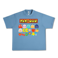 Pebble Blue 80s pacman ghosts video games Urban Heavy Tee - artisFamous