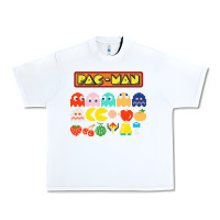 White 80s pacman ghosts video games Urban Heavy Tee - artisFamous