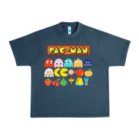 Midnight Navy 80s pacman ghosts video games Urban Heavy Tee - artisFamous