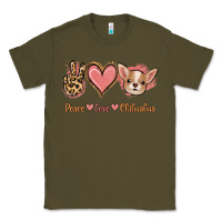 Army Green Peace Love Chihuahua Classic Tee - Jasminsmagicworld