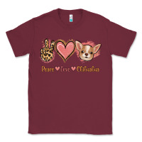 Burgundy Peace Love Chihuahua Classic Tee - Jasminsmagicworld