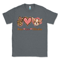 Charcoal Heather Peace Love Chihuahua Classic Tee - Jasminsmagicworld