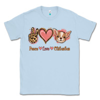 Dusty Blue Peace Love Chihuahua Classic Tee - Jasminsmagicworld