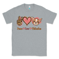 Heather Grey Peace Love Chihuahua Classic Tee - Jasminsmagicworld