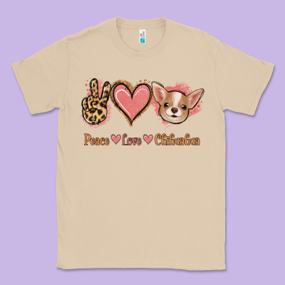 Peace Love Chihuahua Classic Tee Designed By Jasminsmagicworld