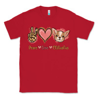 Red Peace Love Chihuahua Classic Tee - Jasminsmagicworld