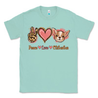Seafoam Peace Love Chihuahua Classic Tee - Jasminsmagicworld