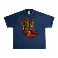 Navy cowboy boots christmas Urban Heavy Tee - RanaPortraitStore