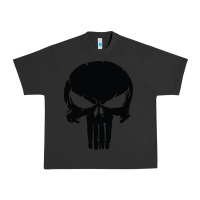Pigment Black the punisher skull black Urban Heavy Tee - artisFamous