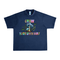 Navy grow your own way Urban Heavy Tee - CowhideDigitalArt