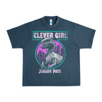 Midnight Navy distressed teal raptor clever girl t shirt Urban Heavy Tee - artisFamous