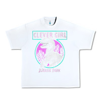 White distressed teal raptor clever girl t shirt Urban Heavy Tee - artisFamous
