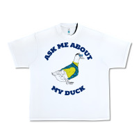 White ask me about my duck Urban Heavy Tee - artisFamous