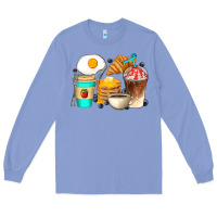 Colony Blue Breakfast Coffee Cups Long Sleeve Tee - Artiststas