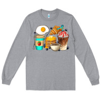 Heather Grey Breakfast Coffee Cups Long Sleeve Tee - Artiststas