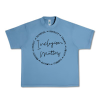 Pebble Blue inclusion matters with empathy bravery respect Urban Heavy Tee - artisFamous