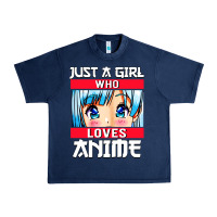 Navy just a girl who loves anime japanese cute Urban Heavy Tee - artisFamous